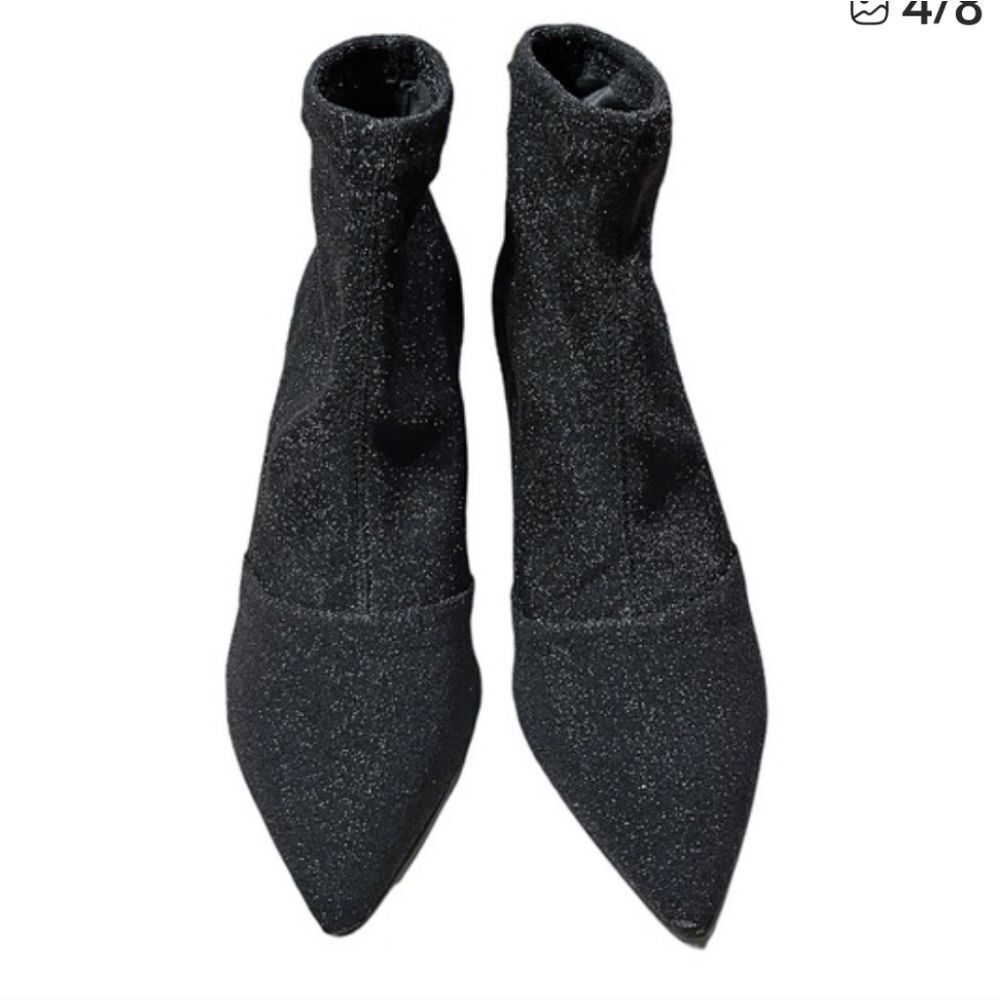 Charles by Charles David Glitter Black Ankle Booties - Picture 2 of 6